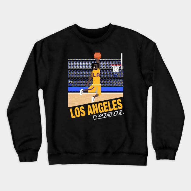 Los Angeles Basketball 8 bit pixel art cartridge design Crewneck Sweatshirt by MulletHappens